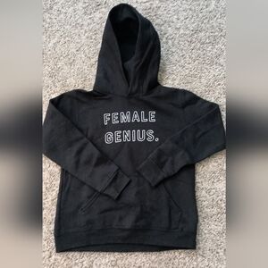 Girls Hoodie Size Medium Color Black Female Genius Support Women In Academia